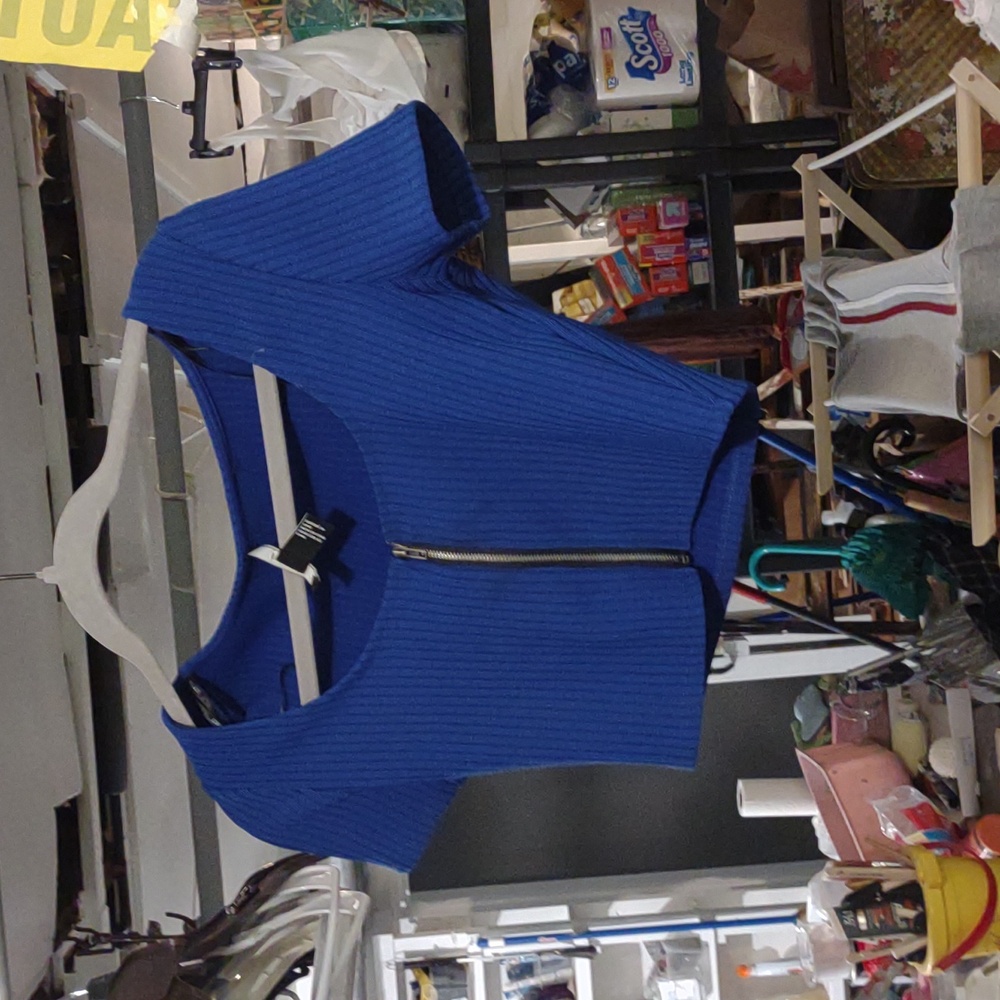 Blue zipper shirt